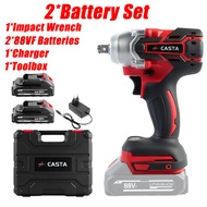 CASTA Kunci Pas Impak & Bor Listrik Tanpa Kabel Tanpa Sikat 2IN1 Perkakas Listrik Kunci Ratchet Bor 