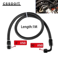1M AN8 8AN Black Braided Oil Fuel Fittings Hose End 0+90 Degree Oil Adaptor Kit Oil Fuel Hose Line