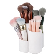 Yesesion Makeup Brush Holder Organizer for Vanity, Plastic Round Cosmetics Brushes Storage with 4 Co