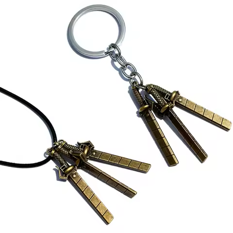 Attack On Titan Eren Jaeger Sword Model Keychain Shingeki No Kyojin Pendant Necklace Finder Chaveiro