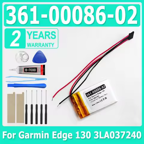 XDOU Brand-New 361-00086-02 GPS Navigator Battery 3.7V/150mAh For Garmin Edge 130 3LA037240 + Free T