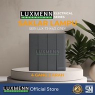 Luxmenn 4 Gang 2 Way Light Switch Way Grey, LUX-T3-K4 Series/2