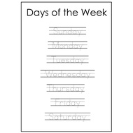 Reuseable Laminated Educational Days of the Week Wall Chart/Tracing for Kids A4 Size