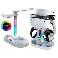 For PS VR2 Dual Controller Magnetic Charging Base With Indicator Light Charging Dock With RGB Light 