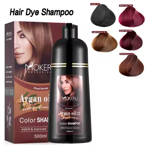 Mokeru Natural Fast Coloring Argan Oil For Hair Dark Brown Argan Speedy Hair Color Shampoo for Gray 