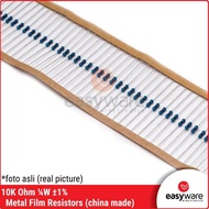 Resistor 10K Ohm 1/4W 1% Metal Film Resistor 10K Axial 0.25 Watt easywa53 Let's Order