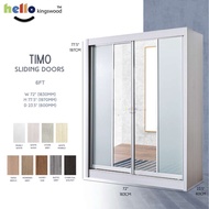 Yichang Sliding Door Wardrobe 45 | 5 | 55 | 6 Ft H197cm Solid Plywood In 9 Trendy Colours Type3