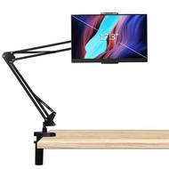 Tablet Arm Stand Mount for 4.7-17.3" Portable Monitor, 360° Adjustable Foldable Phone Holder for Des
