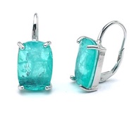 帕拉伊巴碧璽耳環，優雅的帕拉伊巴碧璽銀耳環