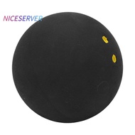 KUAIZII Rubber Squash Balls, Double Yellow Dot Black Squash Ball, Squash Racket Supplies 40MM Traini