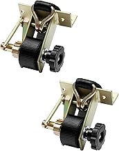 Lumber Rack Ratchet Straps, W/J-Hook (2PCS), 1.4" Gold Square Tube Mount, 1.5" Wide x 7.5' Long, Bla