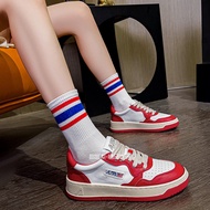 34-44 Size Large Women's Shoes Korean Men's Version Genuine Leather White ept Retro Green Sneakers Y