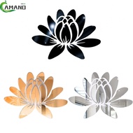 Design Your Own Wall with Blooming Lotus Flower Mirror Wall Sticker Set