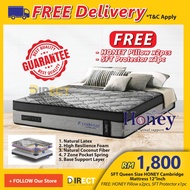【Ready Stock】5FT Queen Size HONEY Cambridge Mattress 12”inch FREE HONEY Pillow and 5FT Protector