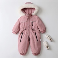 codChildren Winter Jumpsuit Thicken Boys Ski Suit Warm Baby Snowsuit Waterproof Boys Overalls Hooded