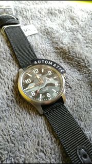全新 SEIKO ALBA AL4273X1 automatic field watch 精工 雅柏 黑灰 迷彩 帆布錶帶 自動上鍊 機械錶 野戰錶 軍錶
