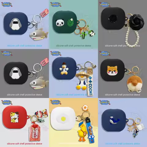 Case for Anker Soundcore Liberty 4 Pro Silicone Cases Liberty4Pro Lovely Shark Earbuds Soft Protecti