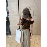 Wu 77 Midsummer Pure Desire Hot One-Shoulder Top Pleated Drawstring Design Slim-fit Slimmer Look Off