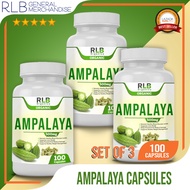 Set of 3 Ampalaya Capsule (100 Capsules) Natural Treats Diabetes Antioxidant Healthy Food Supplement