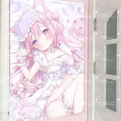 Sleeping Beast Eared Cat Girl Galgame dormitory and bedroom decoration, tapestry, fabric for wall ha