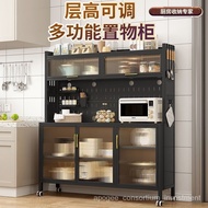 Kitchen Shelf Floor-Standing Multi-Layer Storage Cabinet New Cupboard Shelf Home Multi-Functional Iron Sideboard Cabinet