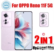 2 in 1 Full Cover Hydrogel Screen Protector Soft Protective Front Film For OPPO Reno 11F 11 10 Pro Plus 7 8T 8 Z Pro Plus 4G 5G Hydrogel Film &amp; Camera Lens Film
