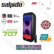 SALPIDO WAVES 707 PartyBox 707 with wireless microphone support guitar IF/USB/AUX/FM/GT/MIC/LIGHT/Tw