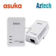 Aztech HL117E Twin Pack HomePlug AV Mini 500Mbps Ethernet Adapter