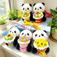 Chengdu Big Panda Knitted Flower Plush Doll Doll Keychain Bag Pendant Cute Flower Panda