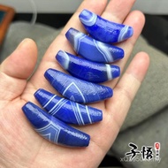 Horn Beads Necklace Dzi Beads String Accessories Agate Loose Beads diy Tangling Silk Men Women Blue 