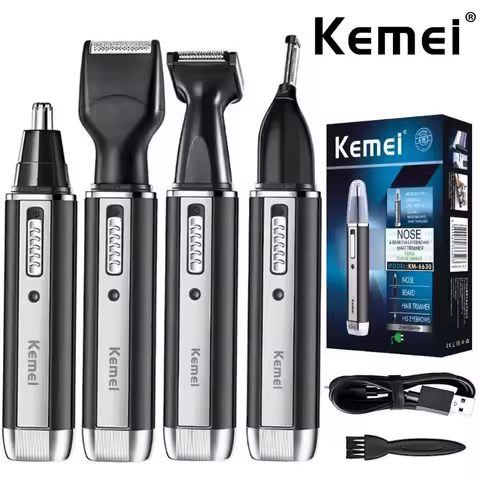 KM-6630 Kemei Trimmer for Men Electric Nose and Ear Trimmer Rechargeable Trimmer for Hair Beard Nose