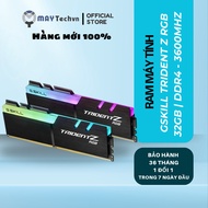 Gskill Trident Z RGB 32GB Ram | Ddr4, 3600MHz, 2x16GB (F4-3600C18D-32Gtz)
