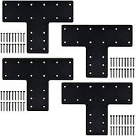 T Post Bracket for 6x6 Lumber, 16" x 12" Heavy Duty Steel Mending Plate, Pergola T Beam Truss Bracke
