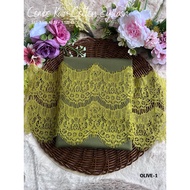 (BLUE GREEN) Combo Eyelash Lace  X Cotton Toyobo By Inspirasi Amira Kota Bharu