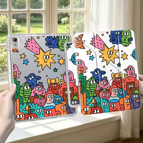 Happy Cosmos With Pen Slot Cover Tablet Case For iPad Mini 7 6 5 9th Air 8 M2 M3 3 11th Pro 13 2025 