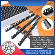 Binding Comb | Plastic Comb Binding Rings | Binding Comb Ring | Comb Binding - Black Color