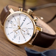 Fossil Rhett Chronograph Dark Brown Leather Watch BQ1009