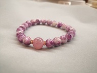 紫鋰雲母圓珠手串 紫水晶 氣質串珠手鍊 天然石 紫色系 半寶石