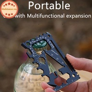 TATER 1/2/5Pcs 18-in-1  Tool Card 420 Stainless Steel Multi-Function Bottle/Can Opener Keychain Scre