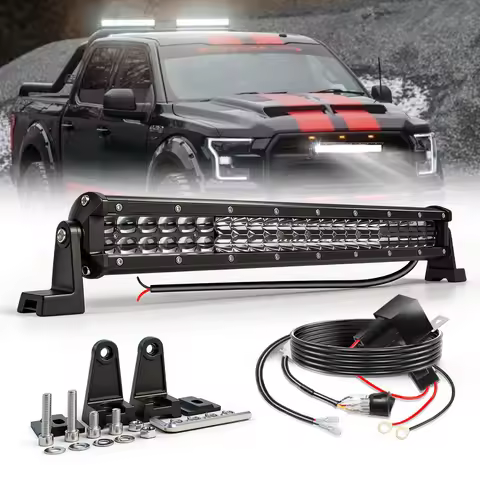 HAOLIDE 2-Rows 15inch 20inch 24inch LED Work Light Bar 6500K Car Driving Light Spot Flood Combo Beam