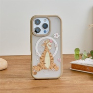 Disney小熊維尼-跳跳虎的心花開極光霧透MagSafe iPhone手機殼