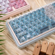Foggy Transparent Keycap Heart-shaped Pink Blue Cherry profile RGB keycaps set for Mechanical Keyboa