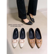 Declare&Dee Work Shoes CasandraWanita Vol8&Vol9 Square Toe Black Shoes 3Cm High Work Shoes Black, Cr