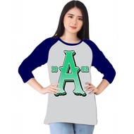Women's 3 Sleeve Top T-Shirt/4 Women's raglan T-Shirt Screen Print A/ Women's T-Shirt/ T-Shirt T-Shi