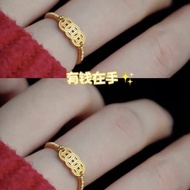 Ring Money-gathering ring Coin ring Gold Color Design Copper Coins Money-gathering Money-keeping Mon