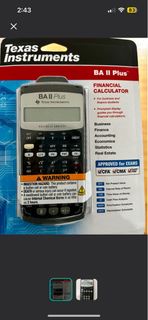 全新 Brand NEW BA II Plus Texas Instruments Plus Financial Calculator CFA Approved 財務計算機