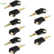 YANGGUA 10Pcs Key, Black Metal Ignition Keys, Car Assessories Parts Cat Keys for Harvester