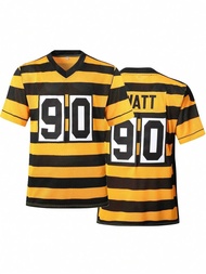 Men's Football Jersey 90 Yellow And Black Embroidered Sports T-Shirt Casual Training Competition Sho