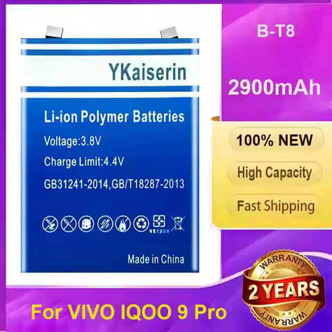 B-T8 Hardwearing 2900Mah For Vivo Iqoo 9 Pro Fast Shipping Mobile Phone Battery