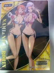 泳裝羅賓 娜美 nami robin one piece gold 劇場版 限定 盲包 特典 box.001 2016絕版古董 收藏卡 海賊王 透卡